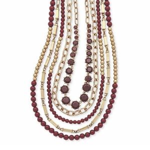 Premier Designs Work It Necklace - Matte‎ Gold Tone Chains Removable Strands